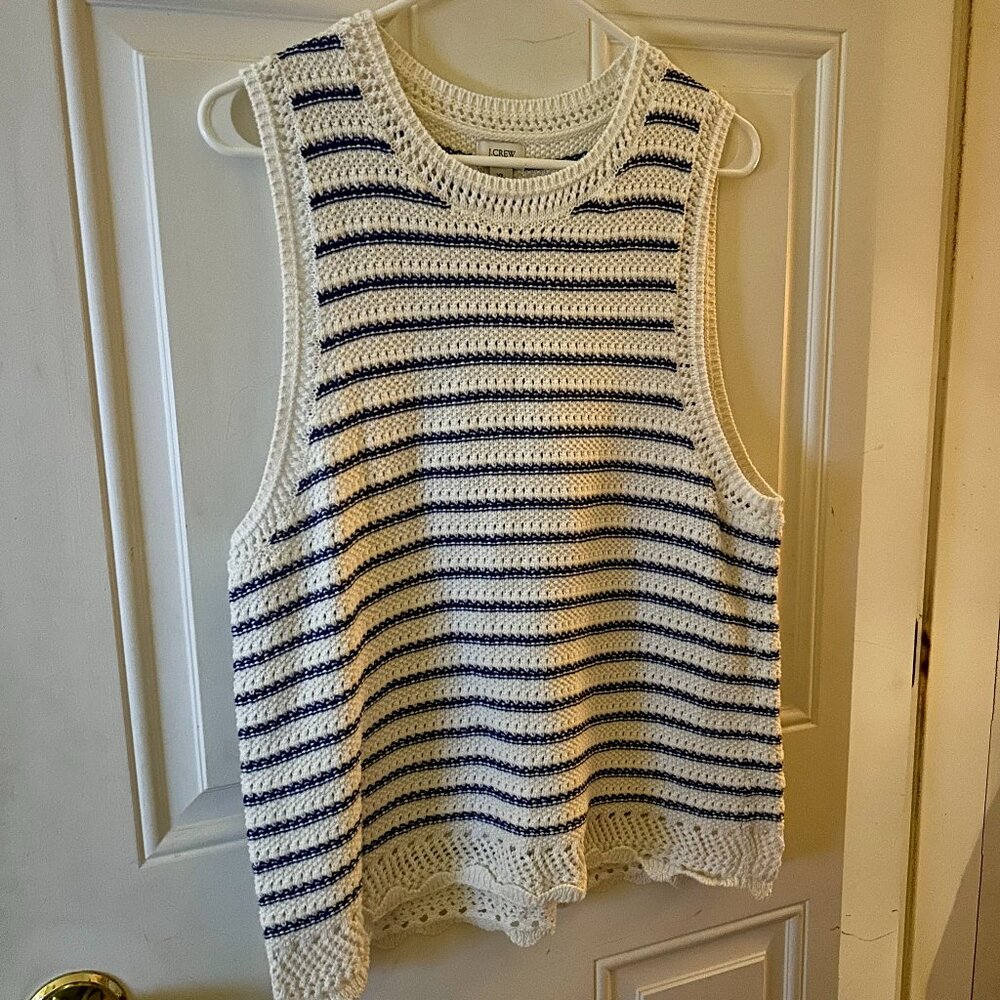 Striped crochet sweater-tank - XL